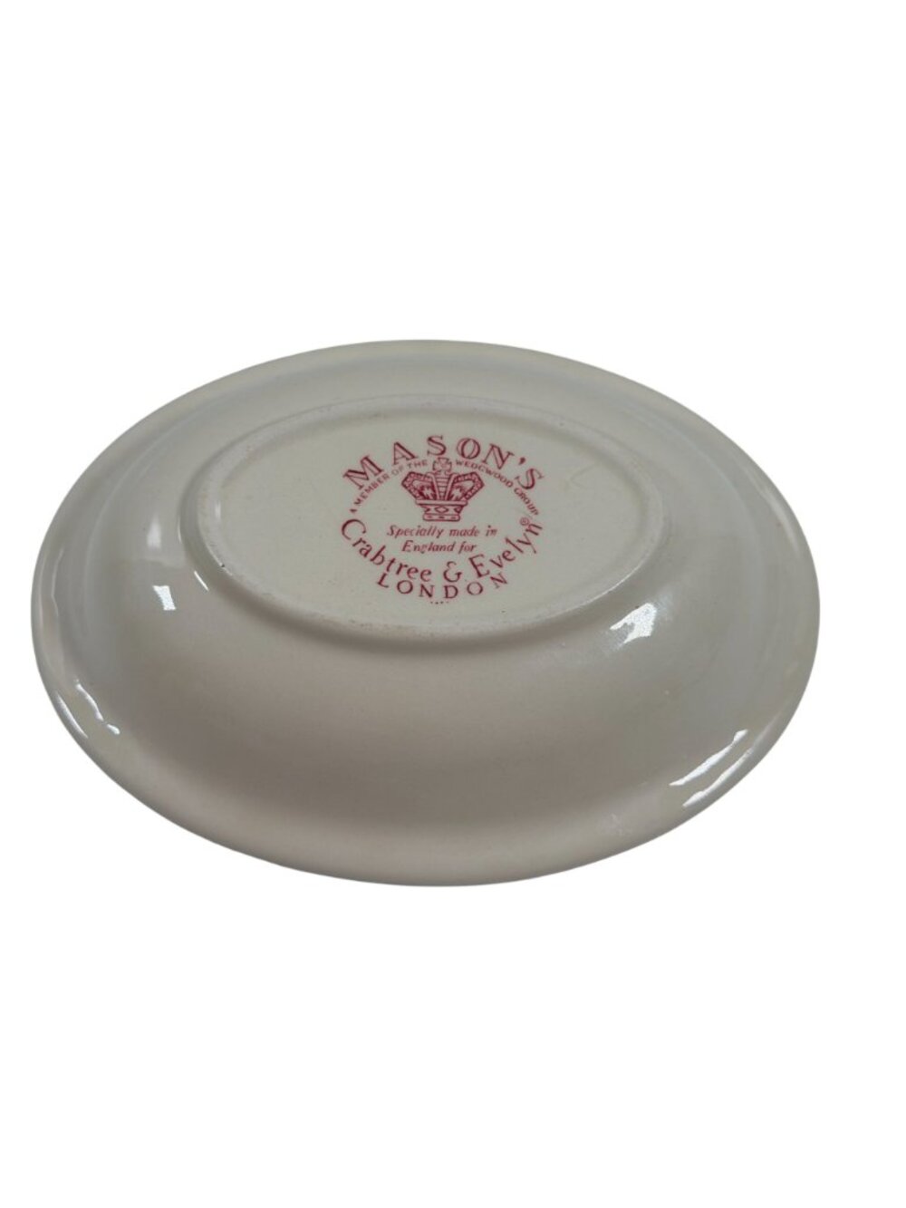 Masons Crabtree & Evelyn England Ceramic Soap Dish Red Bow Floral Design 5.75" - Picture 3 of 4